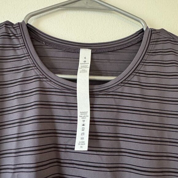 Lululemon Tie Your Practice Long Sleeve *Stripe Moonwalk - Picture 4 of 12